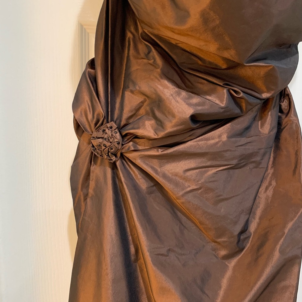 Vintage Pamela Dennis Couture Brown Strapless Gown - Picture 7 of 9